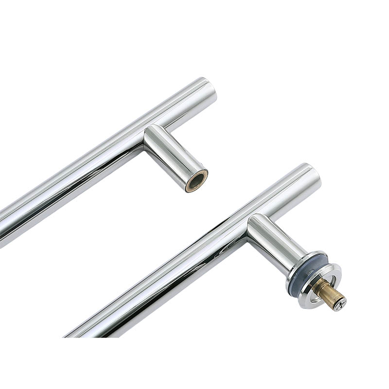 How do you determine the hole spacing when installing a stainless steel bathroom handle to ensure a perfect fit with the wall?